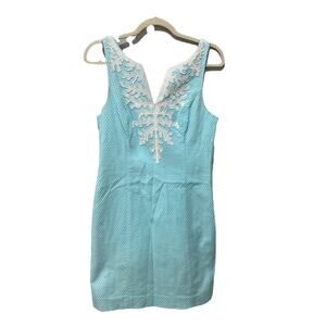 Lilly Pulitzer Gabby Shift Dress Sea Salt Blue, Size 4 EUC